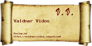 Valdner Vidos névjegykártya
